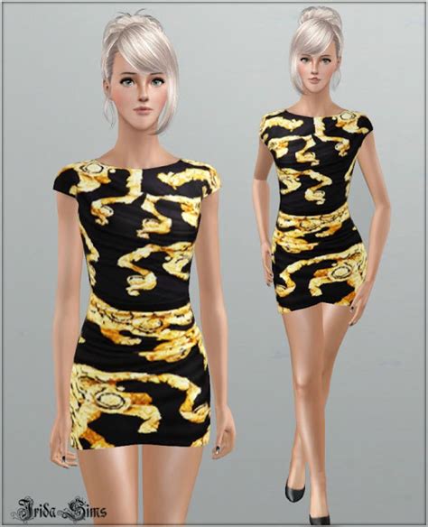 sims 3 versace crepe silk dress|Golden versace dress .